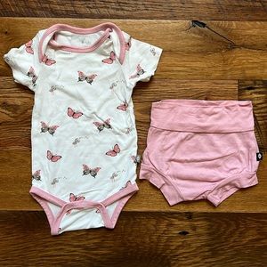 Kyte Baby bodysuit and bummies (crepe)